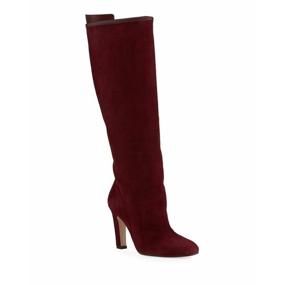 B20 NEW STUART WEITZMAN Charlie Caberne Red Suede Knee Boot Shoes Sz 5.5 M $798 - Picture 2 of 11